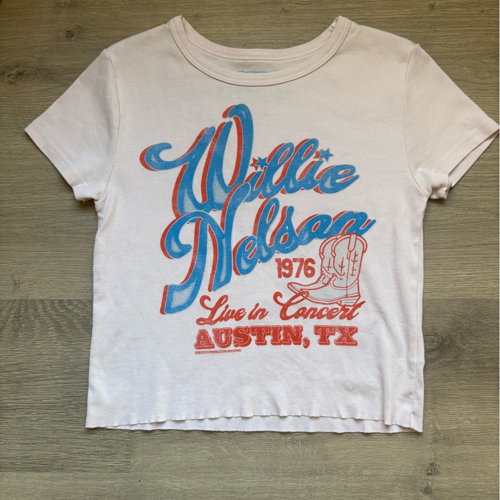 Rowdy Sprout - Willie Nelson Kids Graphic T-Shirt - light pink